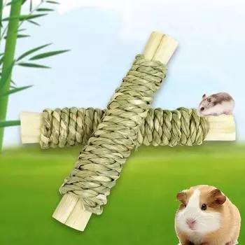 1 шт., соломинка для питомца, сладкий бамбуковый рулет, кролик, кот Тоторо, морская свинка, молярная еда, игрушка для закуски, идеальный подарок
