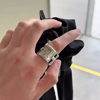 1 шт. состаренные черные буквенно-цифровые кольца на палец для женщин и мужчин в стиле панк, хип-хоп, рок, ювелирные изделия, подарочные аксессуары для вечеринок 17mm серебряный