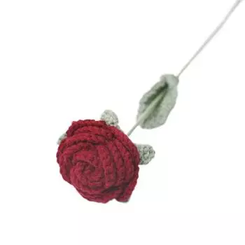 1 шт. Современная элегантность имитация цветка украшение для дома обеденный стол вязаный букет роз одинарный свадебный искусственный цветок One Size красный