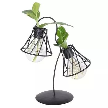 1 шт. Современная креативная прозрачная ваза для сухих цветов, контейнер для гидропонных растений, имитация цветочной композиции из зелени, настольные украшения для дома Pack of 1