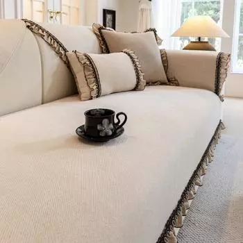 1 шт. Современная простая однотонная подушка для дивана с юбкой, не скользящая, устойчивая к царапинам от домашних животных 70x70cm 1pc коричневый