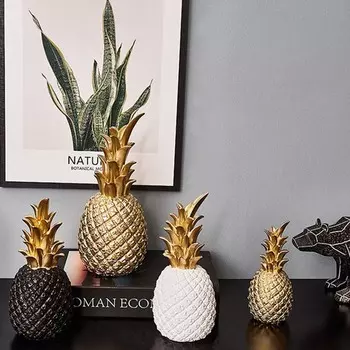 1 шт. Современные настольные украшения, креативные украшения ручной работы в виде ананаса, простые роскошные фигурки из имитации фруктов
