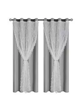 1 шт. Современные однотонные двухслойные шторы с завязкой, полностью затемняющие перфорированные шторы, подходят для различных комнат 100X130CM 1PC&Grommet Top бежевый