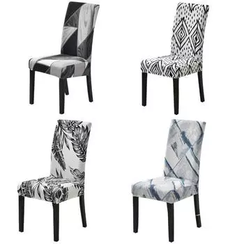 1 шт. спандекс чехол на стул эластичный многофункциональный полиэстер принт чехол на стул для отеля столовой офиса банкета домашнего декора 1 PC