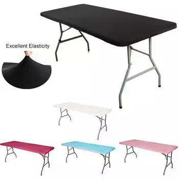 1 шт. спандекс полиэстер моющаяся пикниковая неполирующая эластичная скатерть складная скатерть плотно прилегающая скатерть прямоугольная чёрный