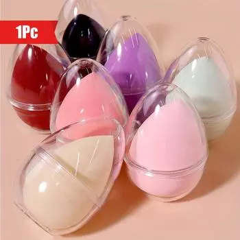 1 шт. Спонж для макияжа с коробкой для хранения, бьюти-блендер для сухого и влажного нанесения, безупречный для жидкой пудры, тонального крема розовый