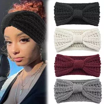 1 шт. спортивная повязка на голову с узлом для защиты ушей, аксессуары для волос ручной работы, вязаная повязка на голову