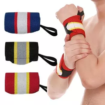 1 шт. спортивный фитнес-ремешок для намотки давления с кольцом для большого пальца, противоскользящий ремешок для впитывания пота, защитный бандаж Left синий