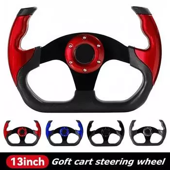 1 шт. Спортивный гоночный руль 13 дюймов 330 мм Flat Drift D-Type PU Universal PCD=70 мм для быстрой и яростной езды чёрный