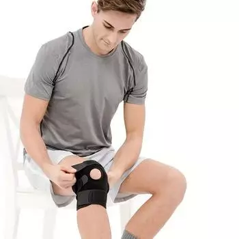 1 шт. Спортивный наколенник, двойной, для поддержки колена, надколенника, сухожилия, бандаж, протектор, открытый бандаж для колена, фитнес-бандаж для меня чёрный