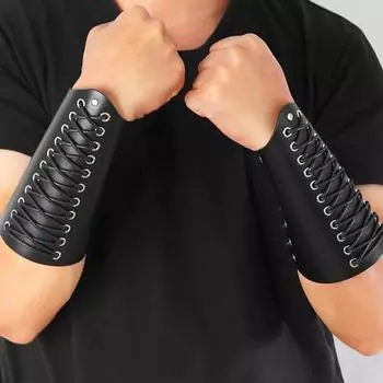 1 шт средневековые доспехи рыцарь перчатки искусственная кожа костюм реквизит панк рок воин косплей наручи винтажный наруч браслет манжета