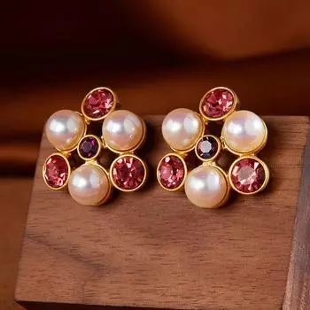 1 шт. Средневековые круглые серьги из глазурованных бусин, серьги женские ретро-стиль высокого качества