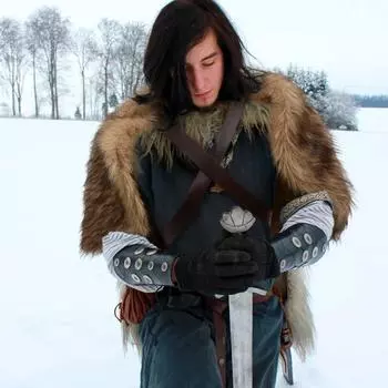 1 шт. средневековые модные аксессуары для костюмов викингов шаль меховая накидка рукава накидки на ноги искусственный мех