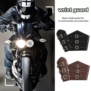 1 шт., средневековый готический браслет на запястье с украшением с заклепками, износостойкий регулируемый наручник для взрослых, реквизит для косплея чёрный