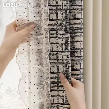 1 шт., средние старинные французские роскошные простые и современные боковые стыковые напечатанные шторы для спальни, гостиной, домашнего декора LOZUJOJU 72+125x260cm коричневый