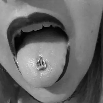 1 шт. средний палец жест язык штанга пирсинг кольца украшения для тела панк