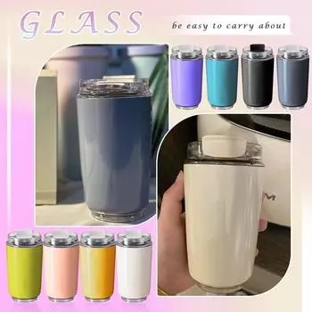 1 шт., стакан, молочно-белая кофейная кружка, автомобильная термос для воды, дорожный термос из нержавеющей стали, чайник для питья One Size чёрный