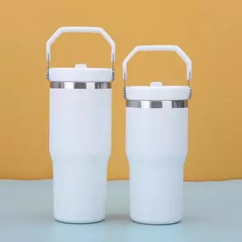 1 шт. Стакан с ручкой и крышкой с трубочкой, герметичный стакан с вакуумной изоляцией для воды для дома, офиса или автомобиля, многоразовый стакан 501-600ml