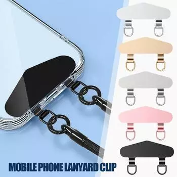 1 шт. Стальной зажим для шнурка для мобильного телефона, двойная прокладка для шнурка безопасности, цепочка, ухо, разъем N4X1 black-1pcs