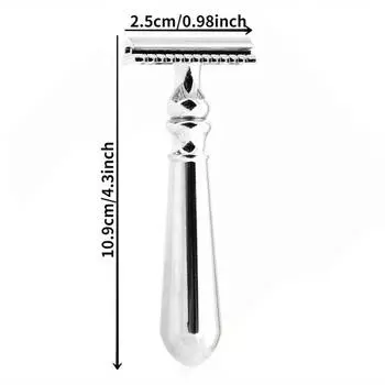 1 шт. старая прочная мужская ручная бритва металлическая осветляющая двухсторонняя безопасная сменная лезвие ручная бритва для бритья