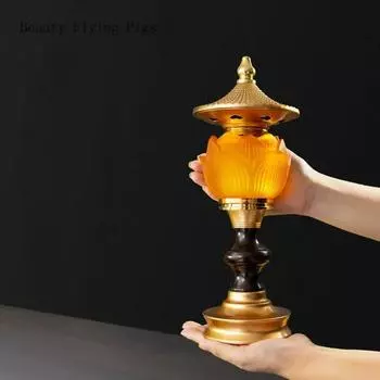 1 шт. старинный сплав глазурованный имитация подсвечника лотоса для домашнего использования, фэн-шуй для удачи