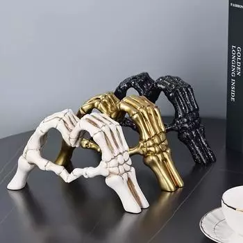 1 шт. Статуэтка из смоляной кости руки пары - идеально подходит для декора на Хэллоуин, украшения стола или полки, для использования в помещении и на открытом воздухе белый