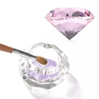 1 шт., стеклянная чашка для ногтей в форме Damiond, красочная чашка с крышкой, держатель для чашки, оборудование для дизайна ногтей, инструменты для дизайна ногтей
