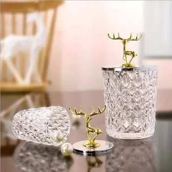 1 шт. Стеклянная герметичная банка для хранения с банкой Прозрачная хрустальная стеклянная банка для конфет Многоцелевая многоразовая банка для консервирования чайных орехов и кофейных зерен Small