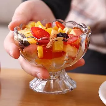 1 шт. стеклянная прозрачная чашка для десерта с молоком и чаем, креативная чашка для мороженого, йогуртовый салат, миска для мороженого, лепесток для дома 190-200ml