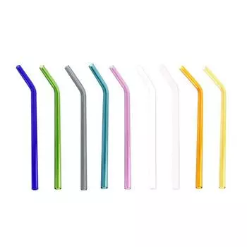 1 шт. Стеклянная соломинка, термостойкая и устойчивая к высоким температурам, стеклянная соломинка, безопасная локтевая питьевая соломинка