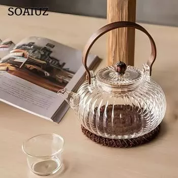 1 шт., стеклянный чайник для кипячения, бытовой электрический чайник, керамический горшок для плиты, высокотемпературный прозрачный чайник для кипячения, чайник с высокой боросиликатной хризантемой St