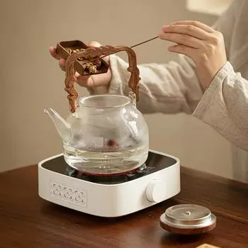 1 шт. Стеклянный чайник Стеклянный чайник для кипячения воды Чайник для заваривания чая с ручкой из цельного дерева Электрическая плита большой емкости или угольный огонь Доступен Esse Classic