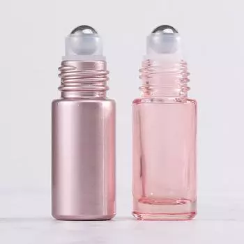 1 шт. стеклянный флакон-роллер 5/10 мл розовый флакон-роллер эфирное масло блеск для губ многоразовый тюбик пустая банка стеклянный флакон для духов 5ML розовый