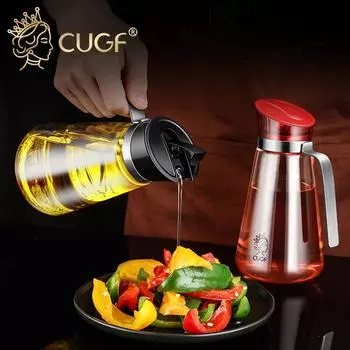 1 шт., стеклянный масляный горшок, масляный бак, автоматическое открытие и закрытие масляного горшка, соевый соус, уксус, бытовой масляный горшок, кухонный герметичный гравитационный масляный горшок
