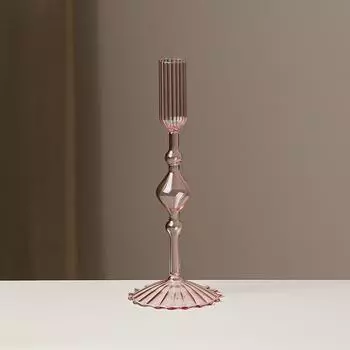 1 шт. Стеклянный подсвечник Художественные ремесла Современные Стеклянные ремесла ручной работы для праздничных домов Креативный 21x8 см