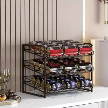 1 шт., стеллаж для хранения банок, органайзер для банок с кока-колой, пивом, напитками, многоуровневая прокатка, настольные стеллажи для хранения холодильника Small size чёрный
