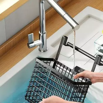 1 шт. Стеллаж для хранения, простая подвесная металлическая корзина для хранения, настенная корзина для хранения без перфорации, для кухни и ванной комнаты