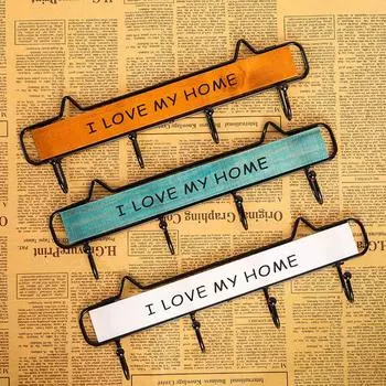 1 шт. Стеллаж для хранения вещей, крючки для полотенец на заднюю дверь, вешалка для принадлежностей для дома, настенный деревянный органайзер, держатель для железного пальто