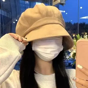 1 шт. Стильная элегантная замшевая бархатная восьмиугольная кепка ретро берет защита ушей однотонная