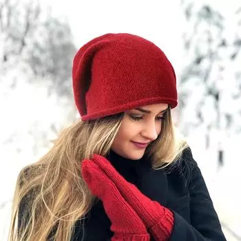 1 шт. Стильная вязаная шапка, зимняя теплая шерстяная шапка, однотонная, мягкая, утолщенная, защита от холода серый