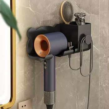 1 шт. стильный и прочный фен из АБС-пластика и стеллаж для хранения бритв для организации ванной комнаты белый