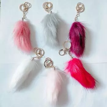 1 шт. стильный милый пушистый мягкий легкий брелок из искусственного меха лисы с кисточками для сумки-подвески