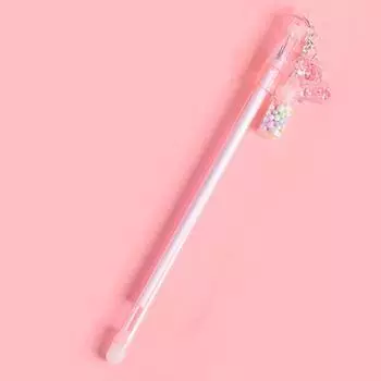 1 шт. стираемая гелевая ручка дрейфующая бутылка кулон медведь школьные канцелярские принадлежности креативные милые милые ручки Ink Color:Black