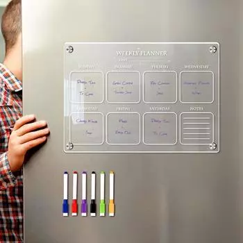 1 шт. стираемая прозрачная магнитная наклейка на холодильник акриловая доска еженедельный планировщик доска для рисования