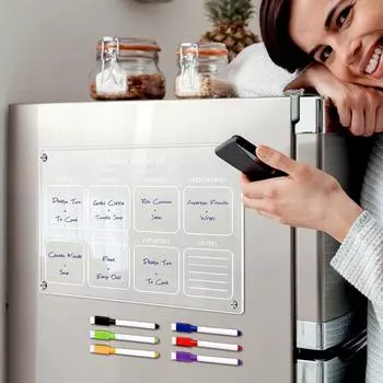 1 шт. стираемая прозрачная магнитная наклейка на холодильник акриловая доска еженедельный планировщик доска для рисования