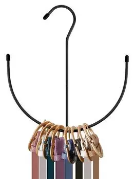 1 шт. стойка для хранения ремней U-образная многоцелевая вешалка для ремней из нержавеющей стали, прочная стальная металлическая окунутая сортировочная стойка для галстуков и шарфов чёрный