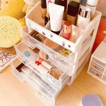 1 шт. стойка для хранения, удобная настольная косметика, вместительный ящик, стиль, прекрасная коробка для хранения, настольная организация косметики C розовый