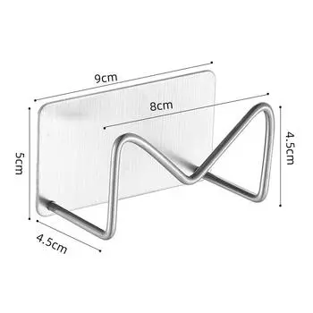1 шт. Стойка для хранения выпрямителя для волос Держатель для губки для раковины Для кухни Серебристая нержавеющая сталь Бытовая Водоотводной канал Стойка для хранения кухонной тряпки 1PCS серебряный