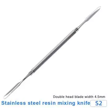 1 шт. стоматологические шпатели для цемента из нержавеющей стали, нож для смешивания гипса, шпатель для порошка цемента, технический нож для резьбы по воску, инструменты стоматолога as the picture