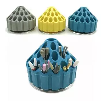 1 шт., стоматологический пластиковый держатель для боров, корпус с 35 отверстиями, вращающийся на 360 градусов ящик для хранения серый